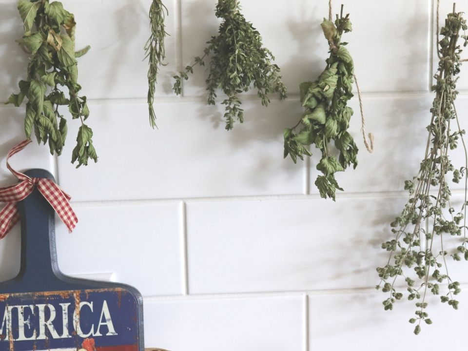 Save Extra Herbs Hang Dry Method Herbs in Kitchen