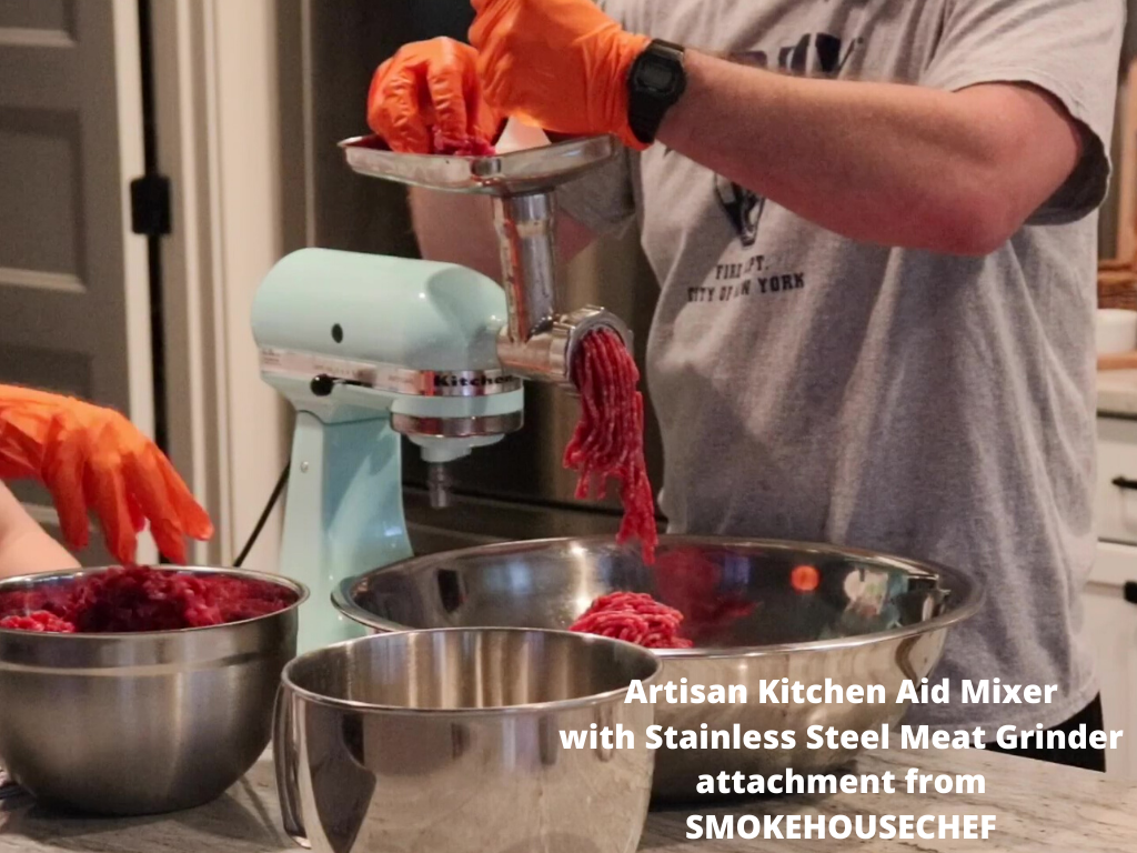 Kitchen Aid Mixer with Meat Grinder Attachment