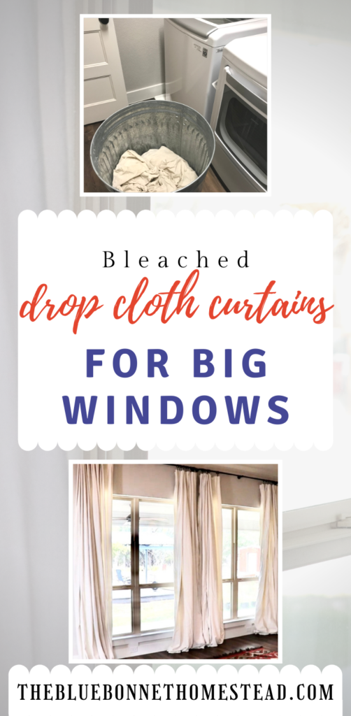 Bleached Drop Cloth Curtains for BIG Windows