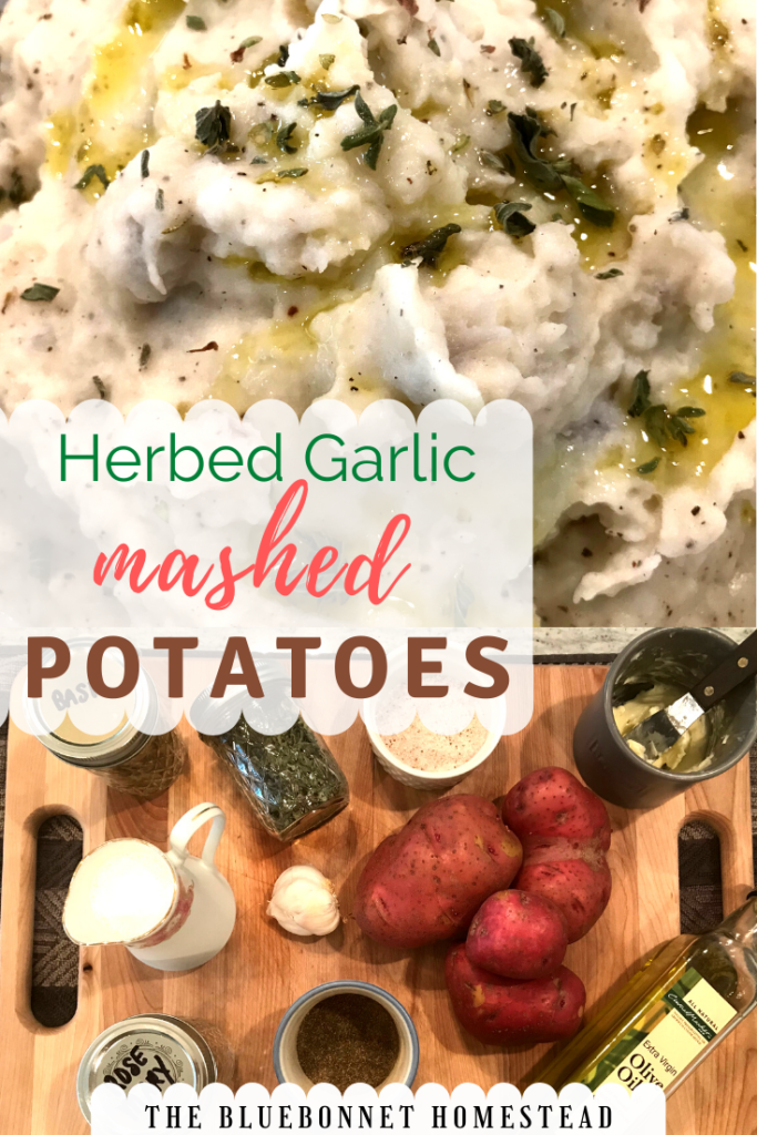 Herbed garlic mashed potatoes pin